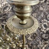 Antique extendable brass wall sconce