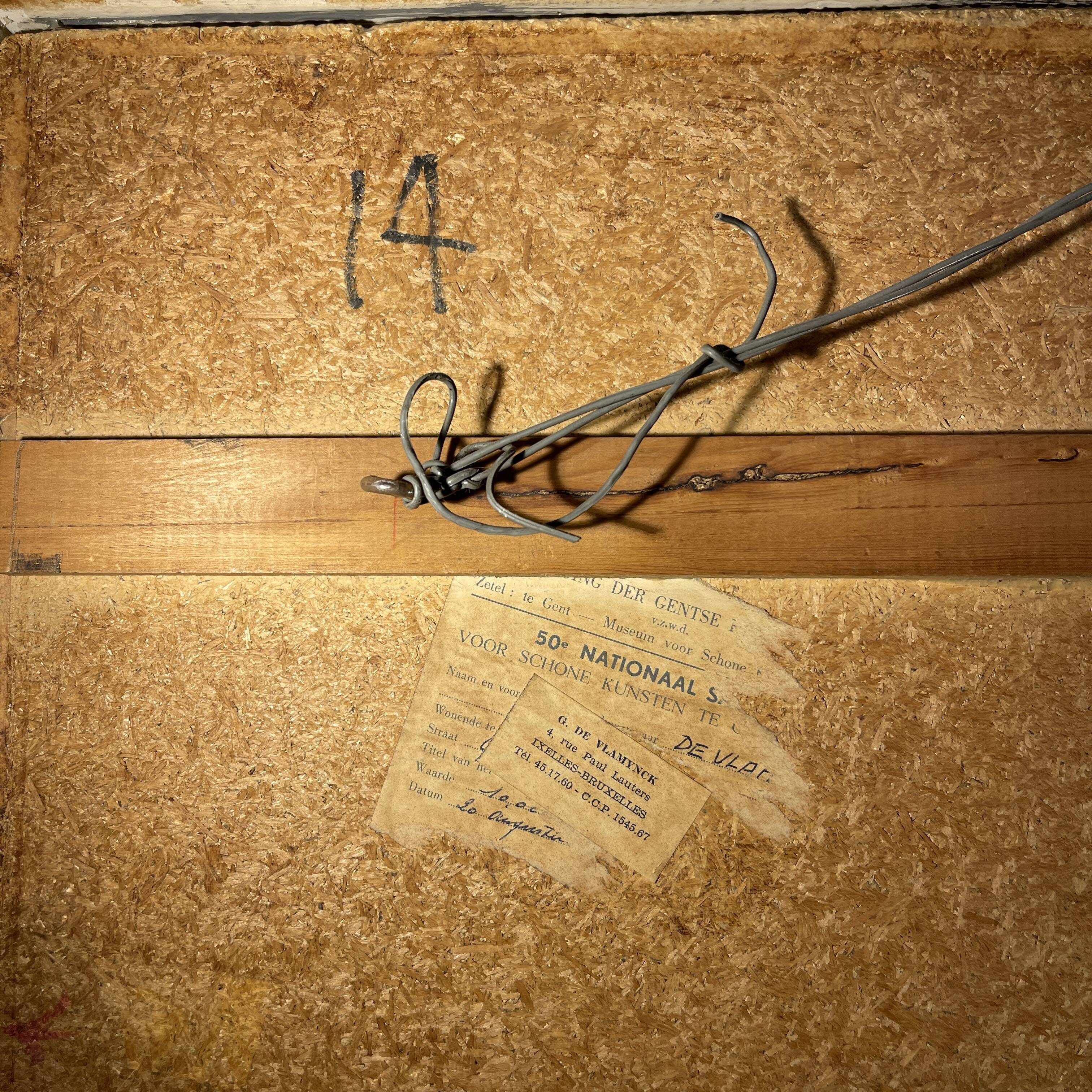 Abstract painting, Georges (Géo) De Vlamynck, oil on panel, ca 1960