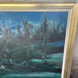 Painting by Marc-Jean Couvert - Blue abstract composition