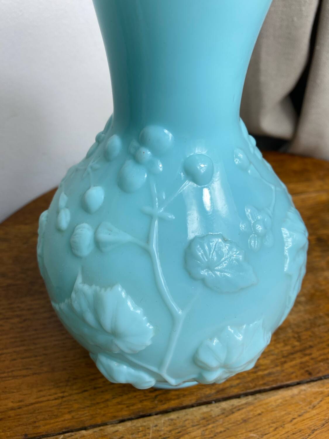 Blue opaline glass vase