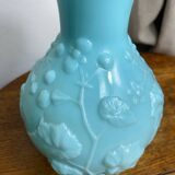 Blue opaline glass vase