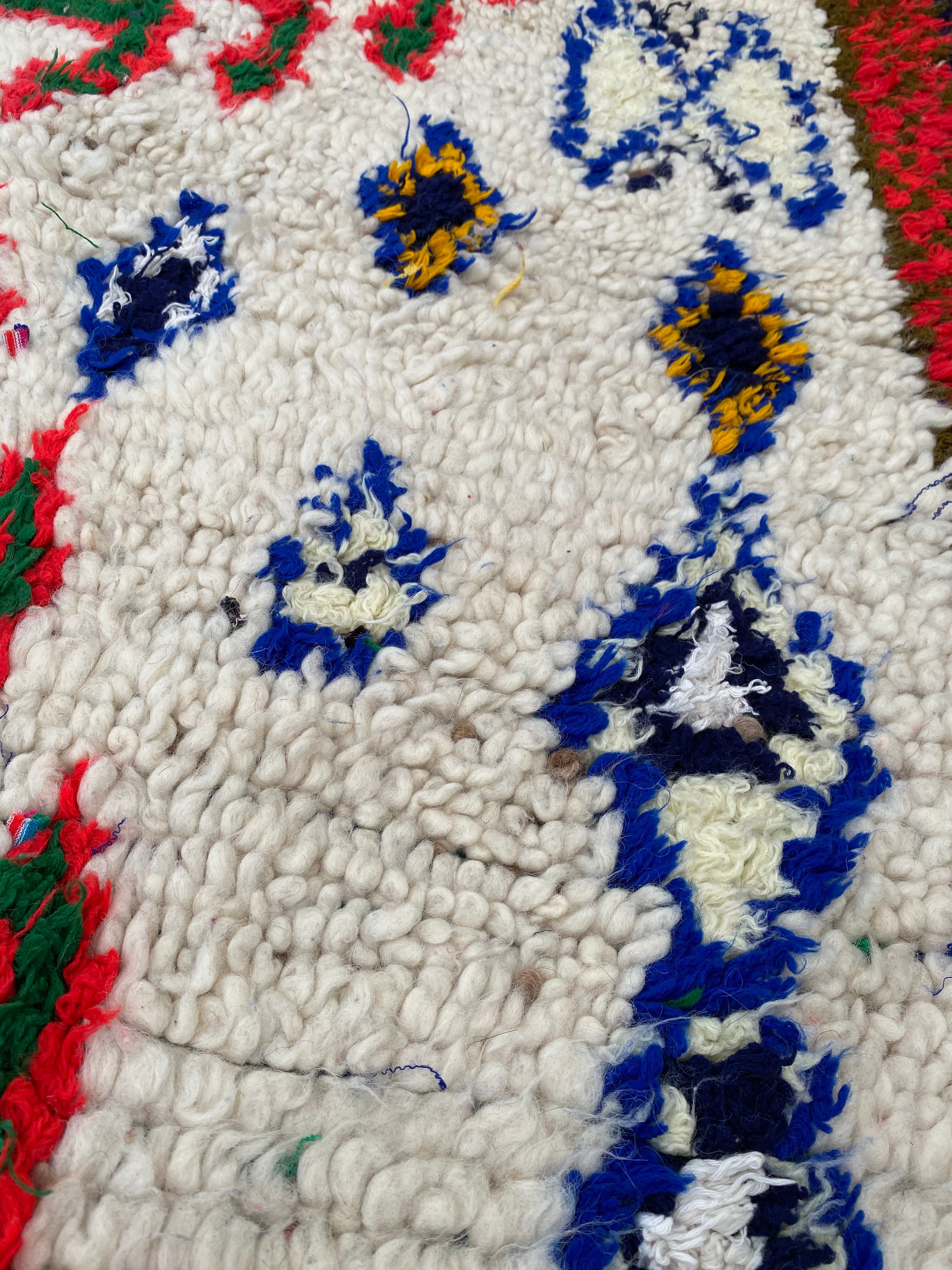 Tapis azilal en laine et coton fait main 110x215 cm