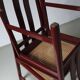 4 Glossy wine red cane seat chairs | Italy | 1970s