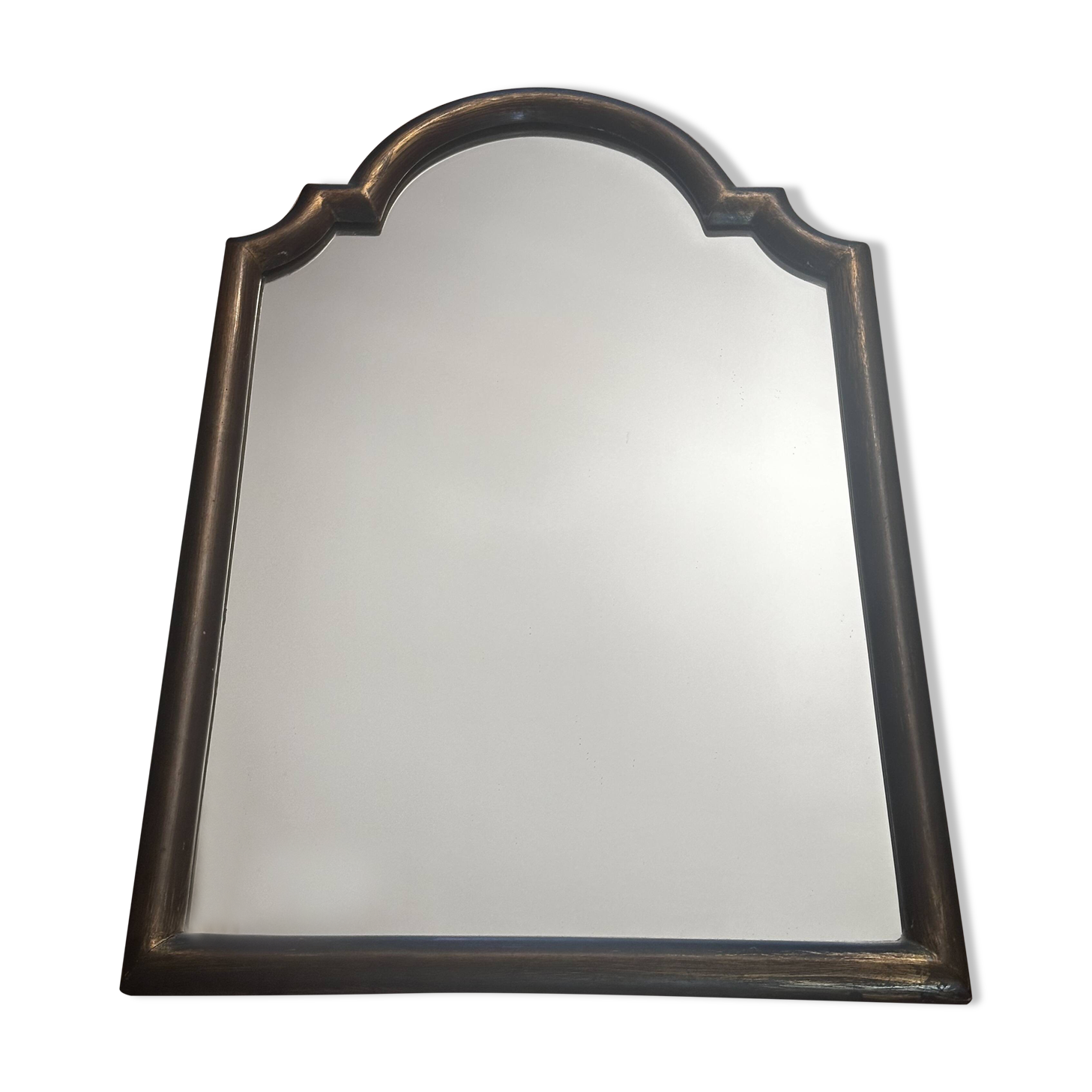 Antique gilded wooden mirror called gendarme hat h 64 / l 43.5 cm