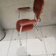 Stainless steel skaï armrest chair from 1958