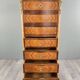 Marquetry Drop-Leaf Secretary, Louis XV Style, 19th Century