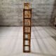Bookcase, vintage bamboo shelf with glass shelves