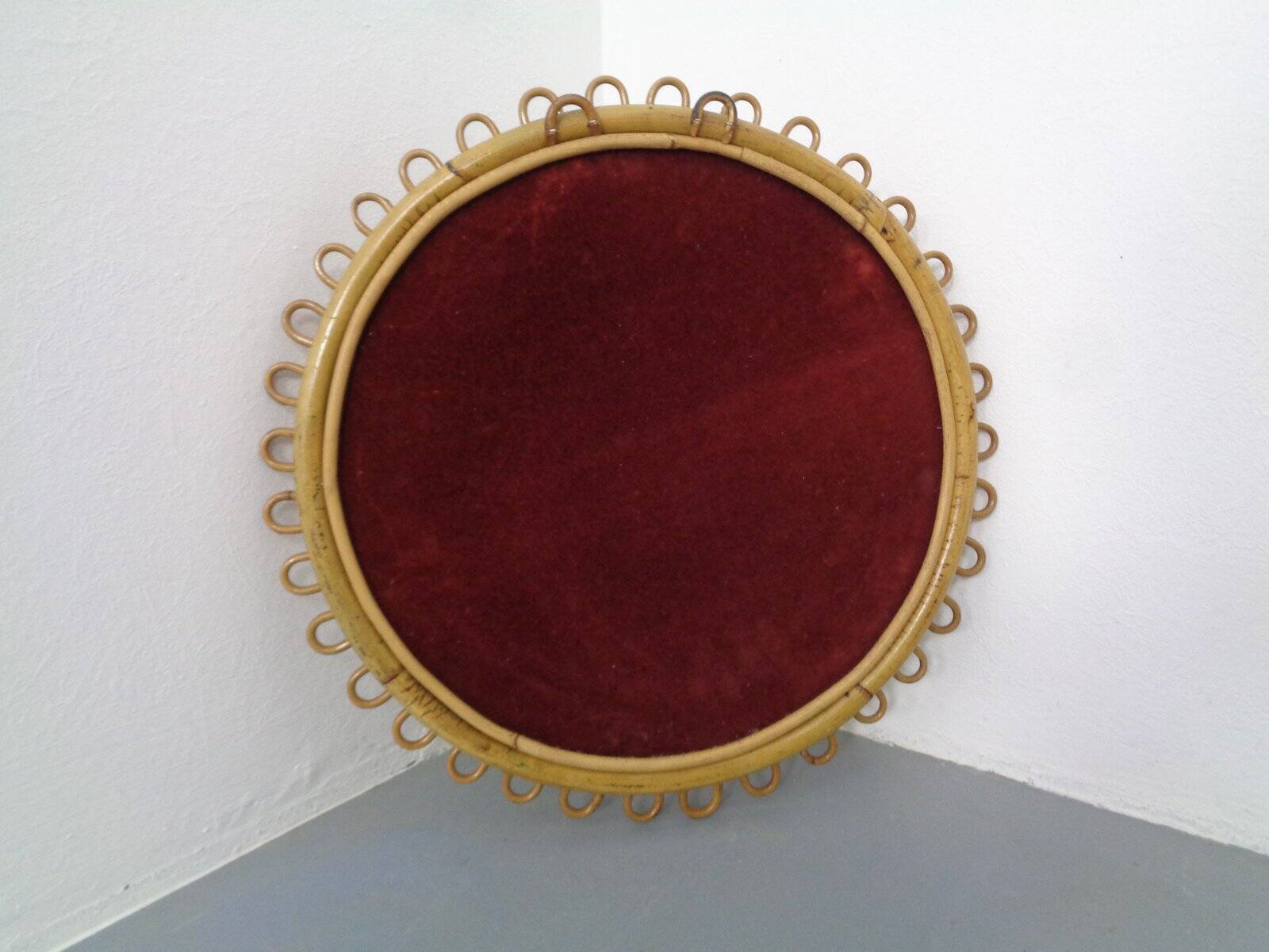 Small filigree Italian bamboo mirror, 1950s