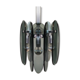 1970s Gorgeous Grey Smoked Chandelier by Veca in Murano Glass. Made in Italy