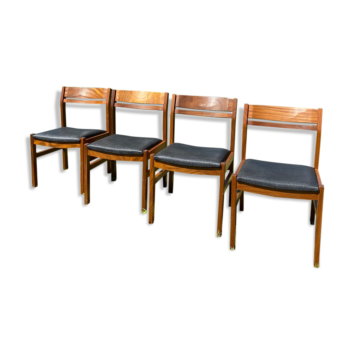 Set 4 Scandinavian teak chairs vintage 60s