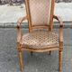 Solid wood and velvet armchair in Louis XVI style