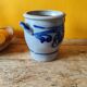 Blue and grey glazed stoneware pot from Alsace