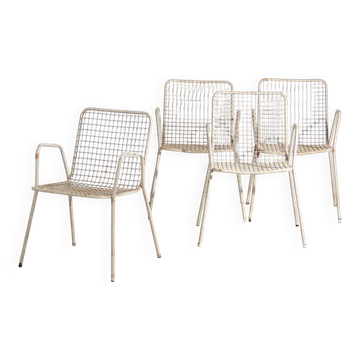 Antique outdoor chairs with armrests (circa 1920). Set of 4 pieces no. 4.