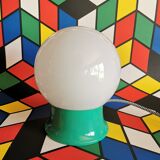 Vintage white opaline living room bedside desk lamp "Green"