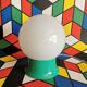 Vintage white opaline living room bedside desk lamp "Green"