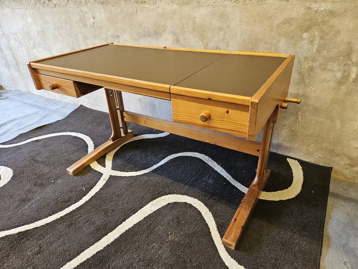 Architec pine desk 1970" suspended