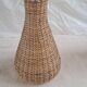 Pair of glass carafes / vases dressed in vintage woven rattan – A