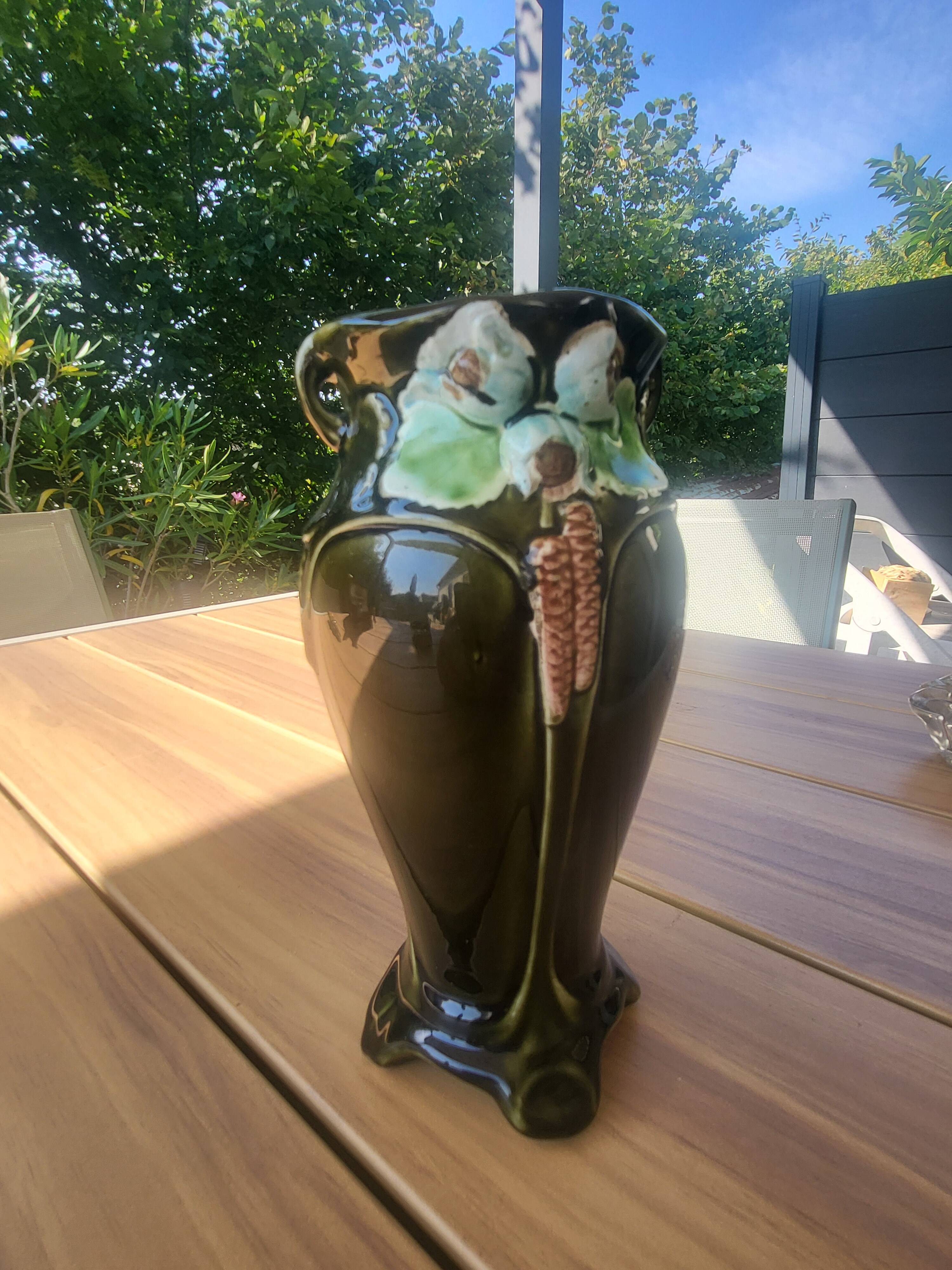 Art Nouveau vase in polychrome glazed ceramic signed De Bruyn – Fives-Li