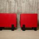 Poltrona Frau - Pair of armchairs in red leather and black beech - 2006 - IT.