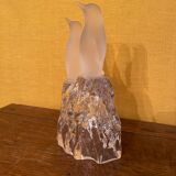 Penguins on crystal block