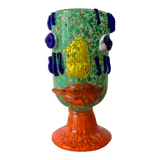 Vase face glassware polichrome
