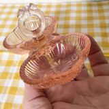 Pink molded double glass salt shaker