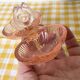 Pink molded double glass salt shaker