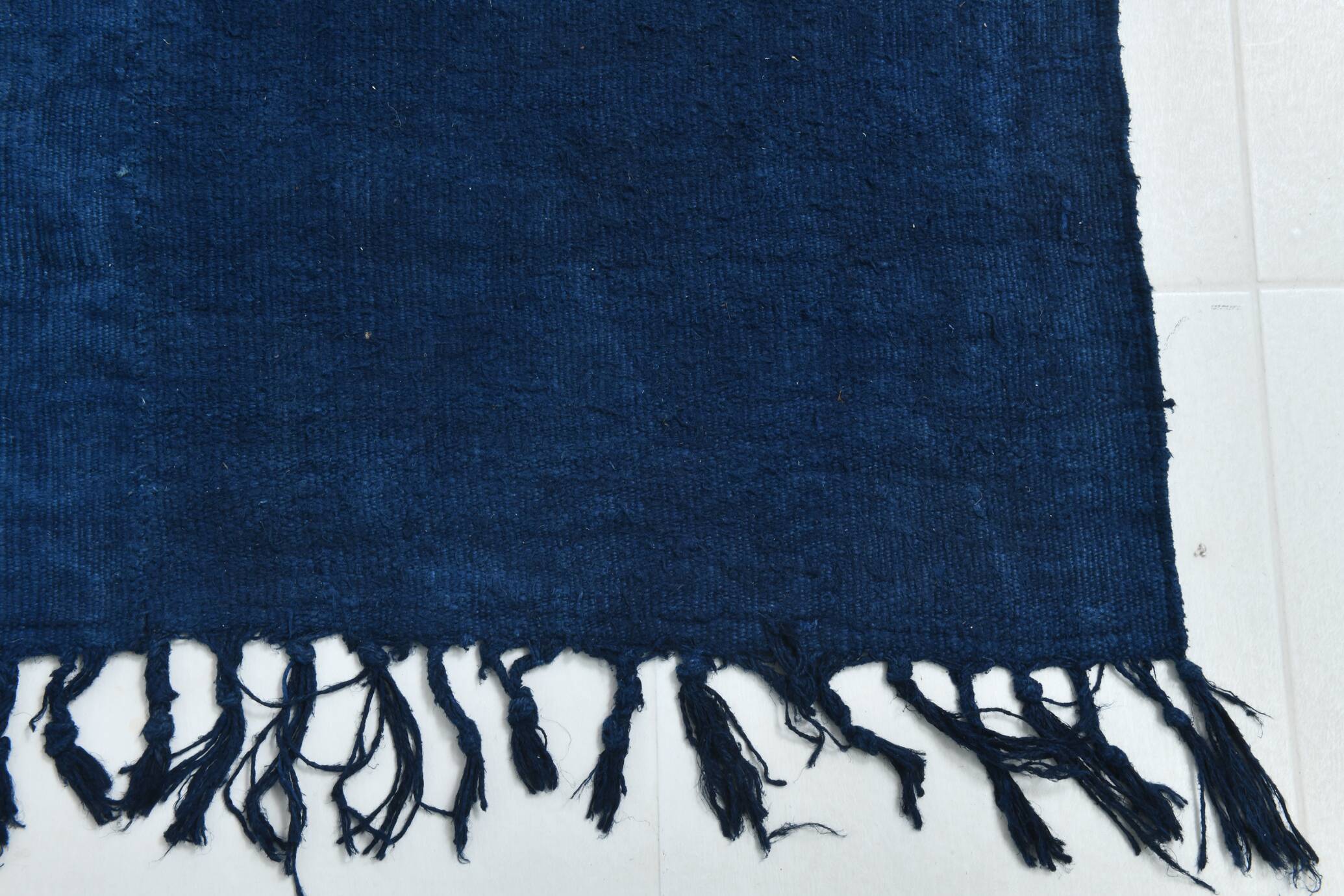 Contemporary Navy Blue Turkish Vintage Kilim Rug, 188x287Cm