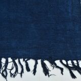 Contemporary Navy Blue Turkish Vintage Kilim Rug, 188x287Cm