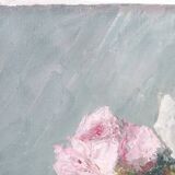 Painting oil on canvas bouquet of flowers signed b. rabel