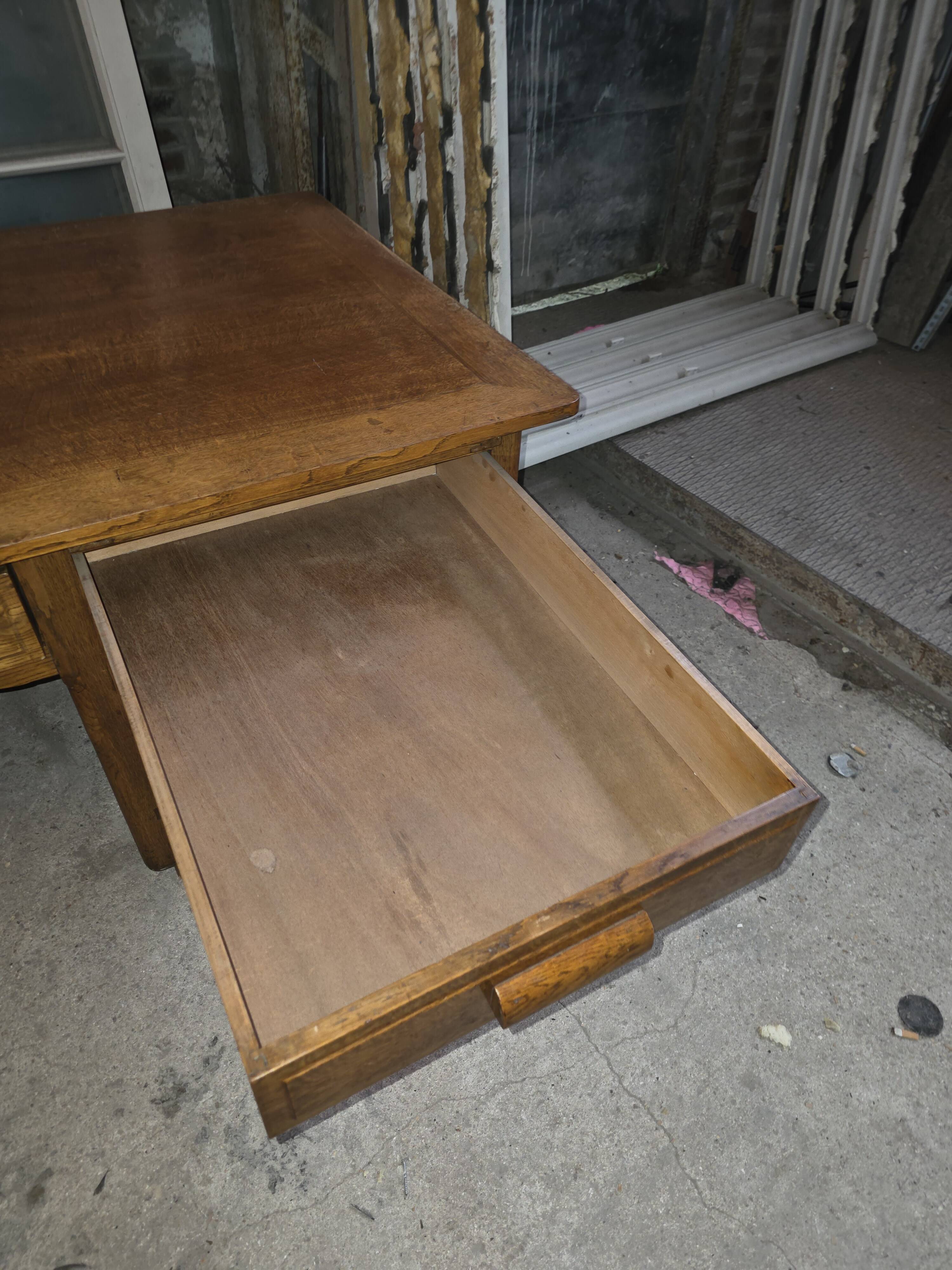 Bureau ministre XXL en chêne , 220 × 95 cm