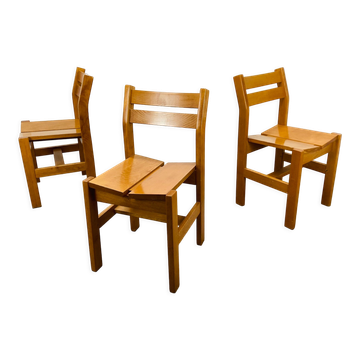 3 homemade chairs Regain selection Perriand for Les Arcs 1600