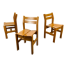 3 homemade chairs Regain selection Perriand for Les Arcs 1600