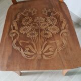 Bistro chair engraved in beech