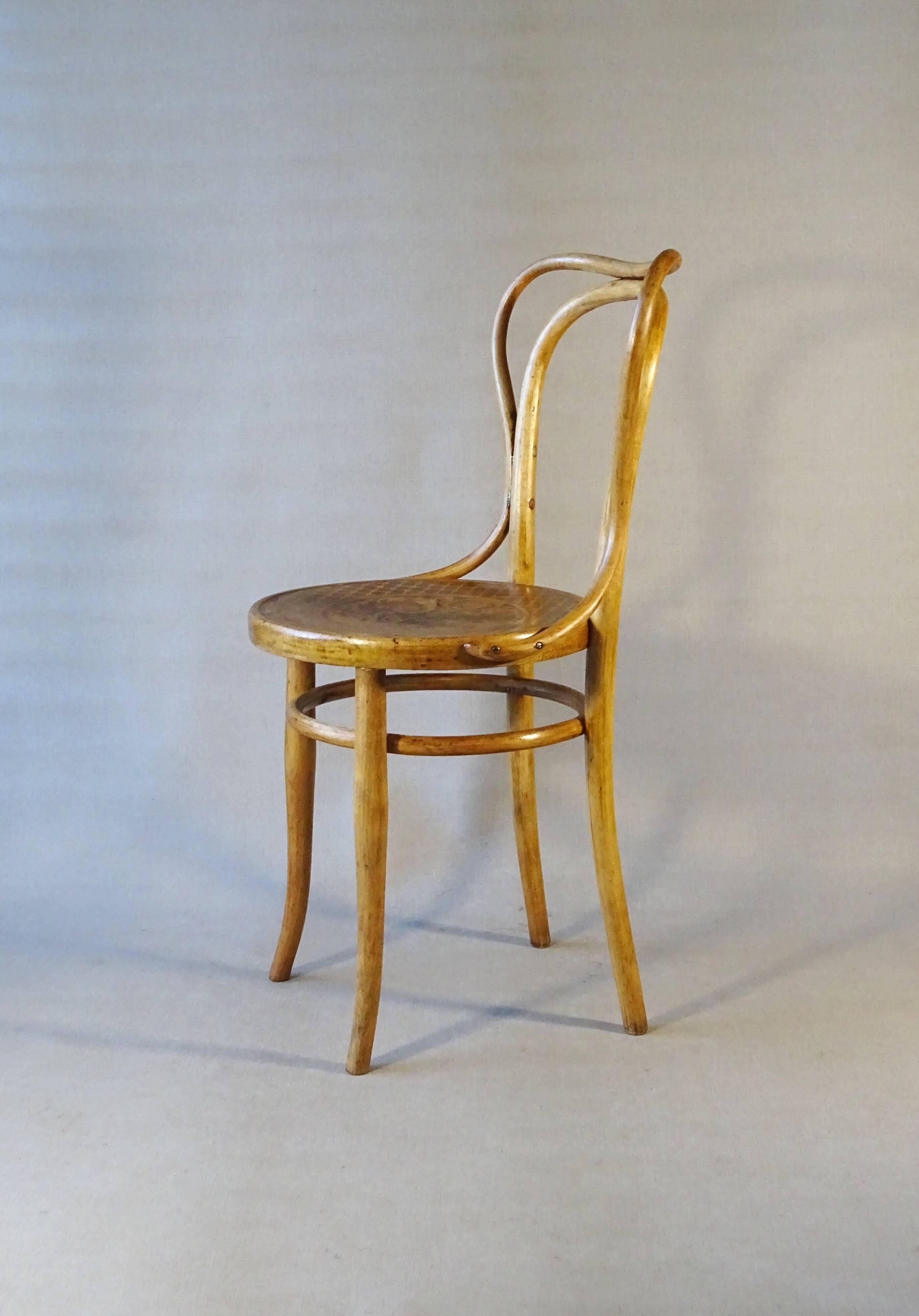 Two Kohn bistro chairs no. 55, circa 1910, not Thonet.