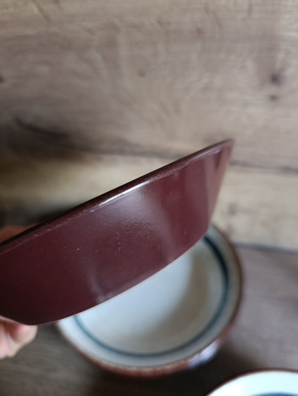 6 ceramic deep plates from the 1960s by MBFA Pornic, model Gobi.