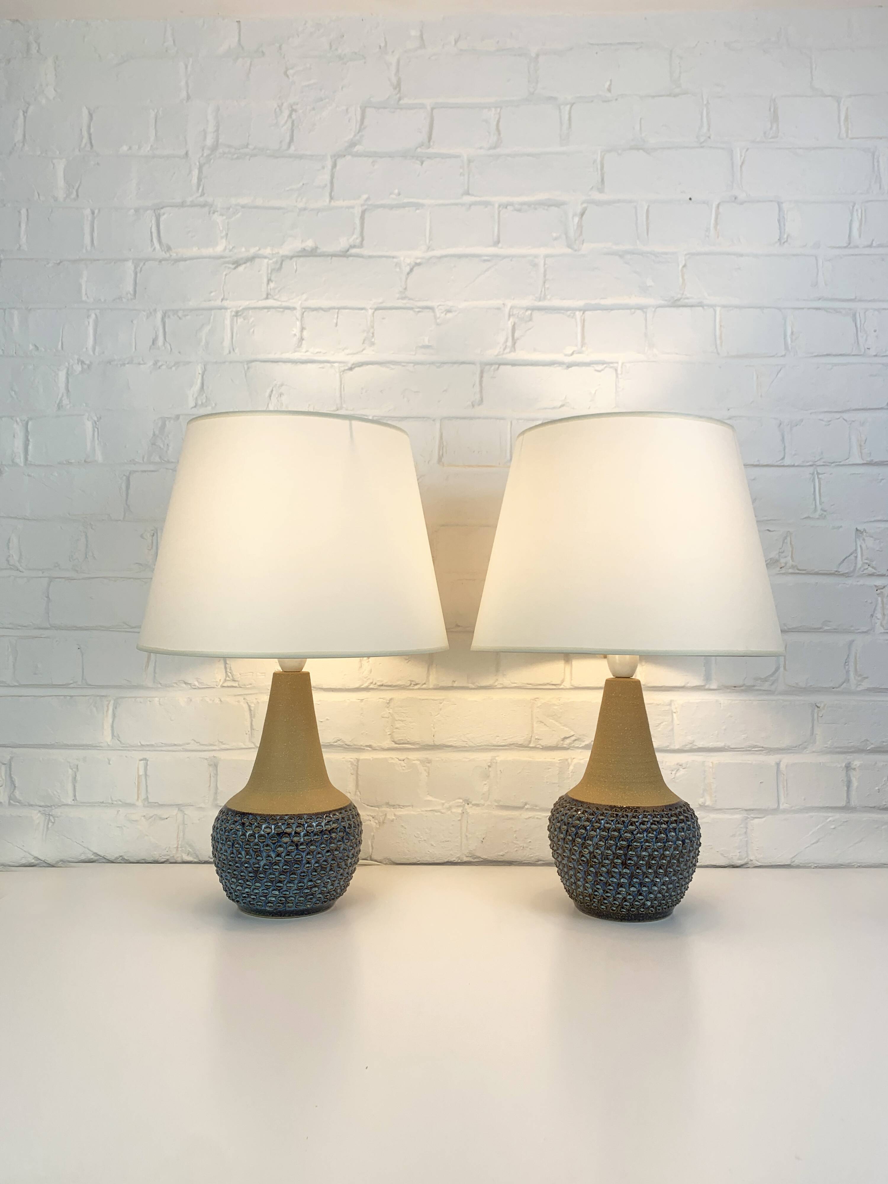 Pair of Einar Johansen ceramic table lamps, Soholm, Denmark, 1960s