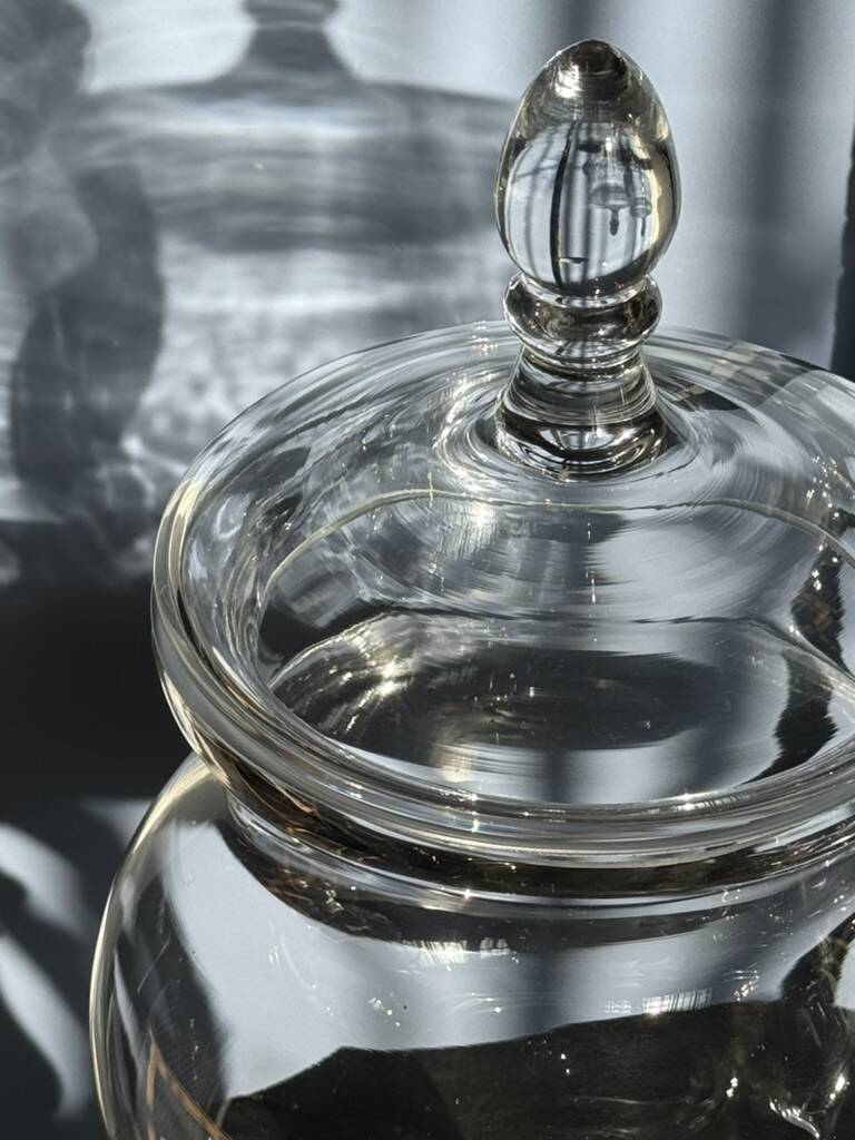 Pair of blown glass sweet jars