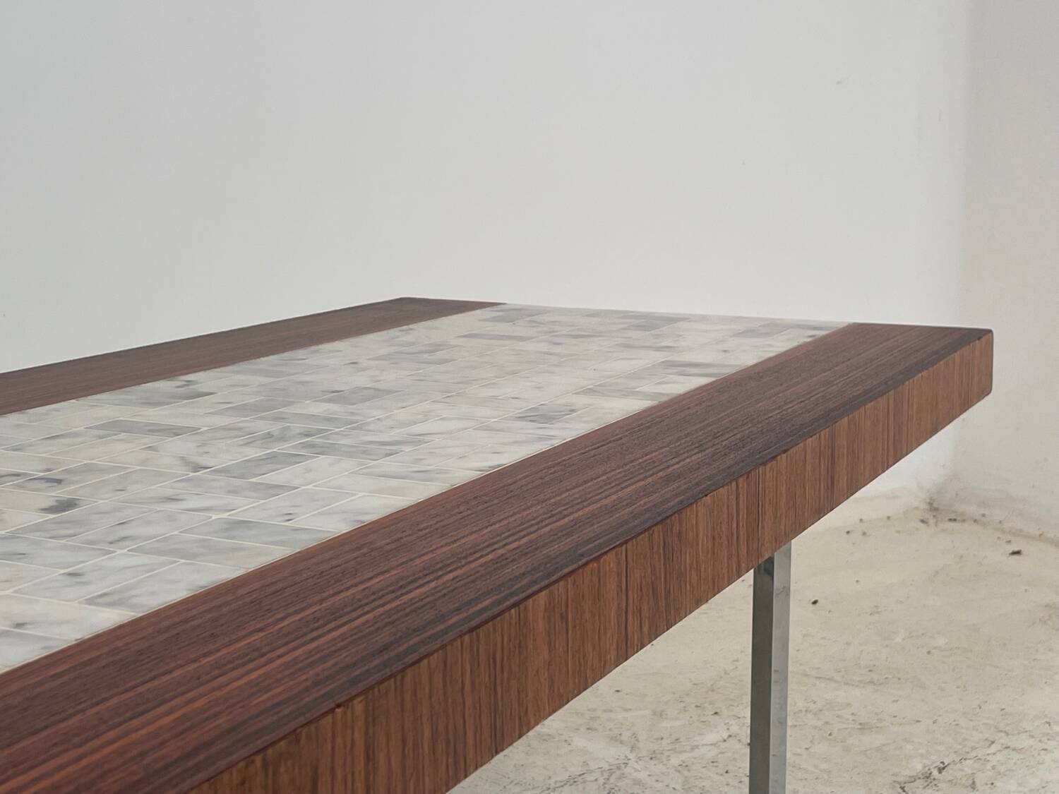 "SEM" coffee table in marble and rosewood 1970