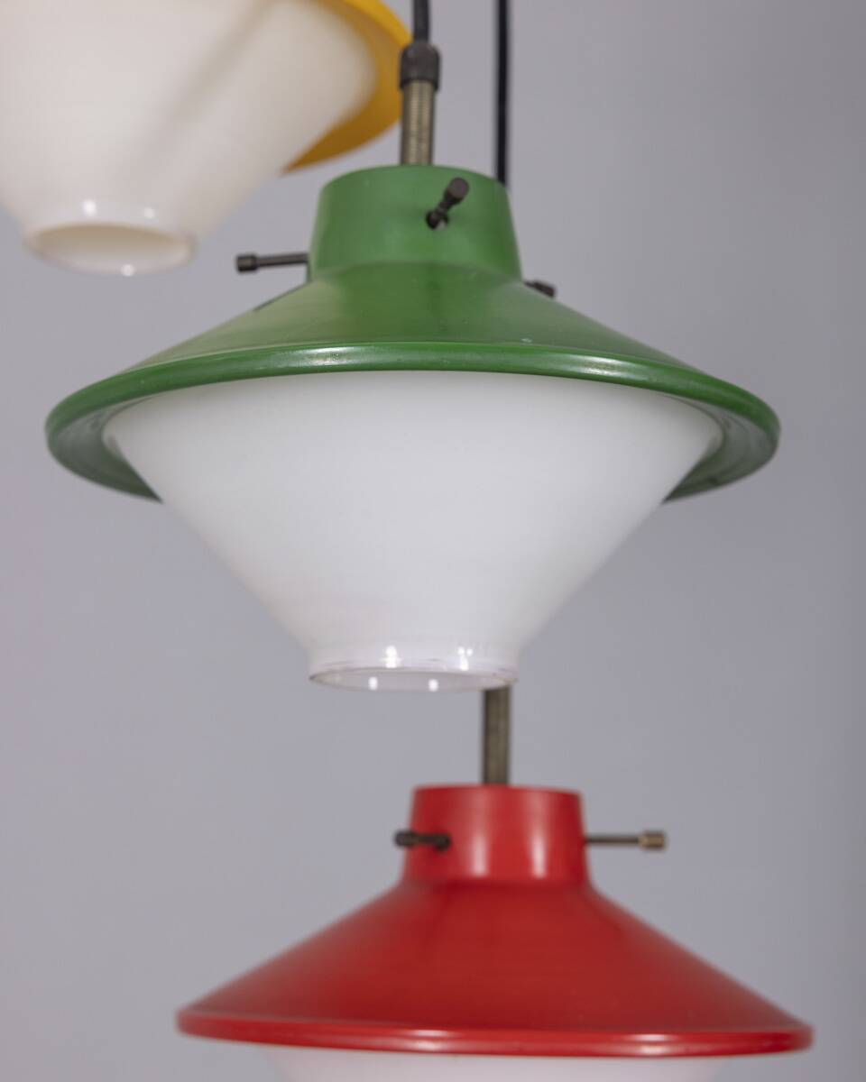 Suspension cascade en verre design Stilnovo, années 1960