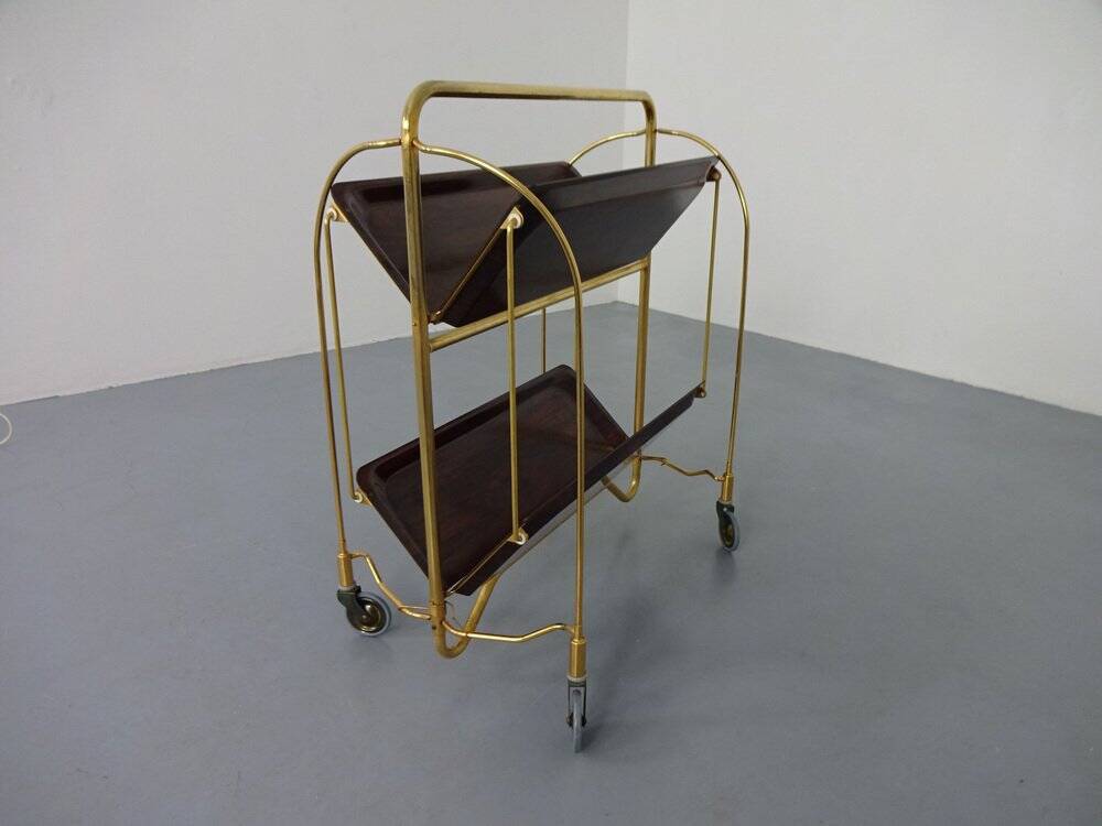 Vintage rosewood tea cart from Gerlinol, 1970s.