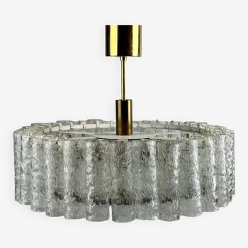 60s 70s chandelier ceiling lamp Doria Leuchten Germany Ice glass design