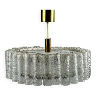 60s 70s chandelier ceiling lamp Doria Leuchten Germany Ice glass design