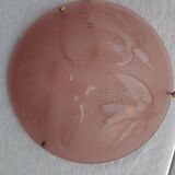 Pendant light rose gold glass paste birds