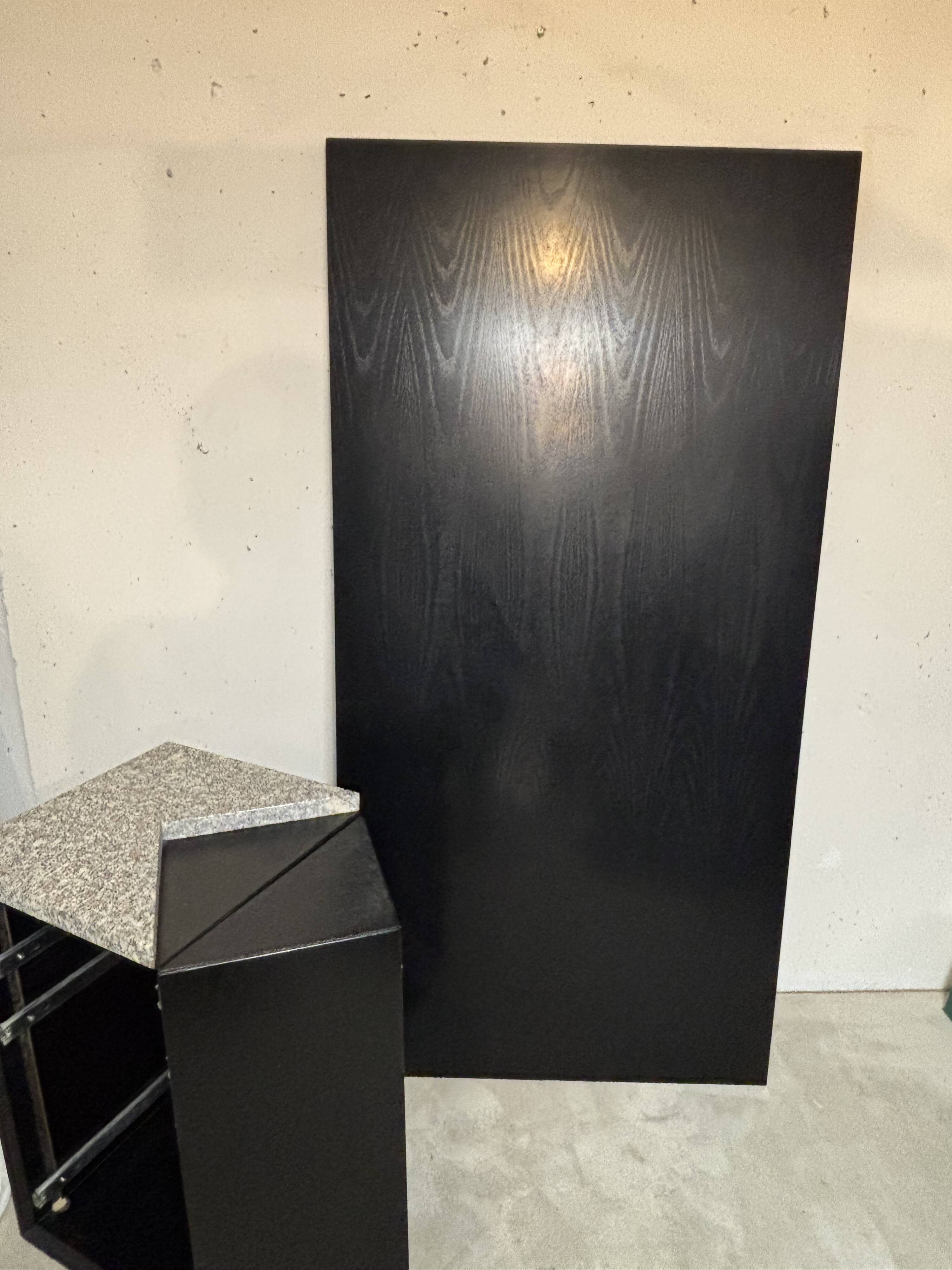 Large lacquered wood and granite desk 1980