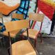 Set of 15 vintage mismatched mullca delagrave school chairs