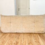 Togo sofa 3 places by Michel Ducaroy in beige velvet