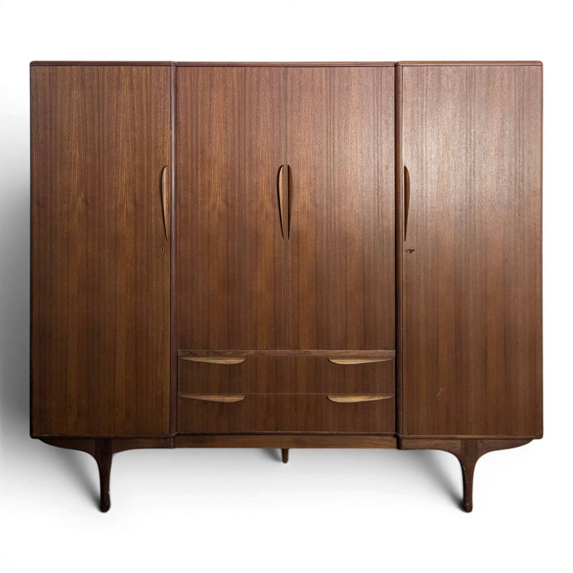 Scandinavian teak wardrobe Tricoire and Vecchione