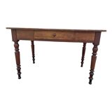Bistro table in walnut Louis Philippe 1 drawer