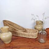 Beige wicker bread basket